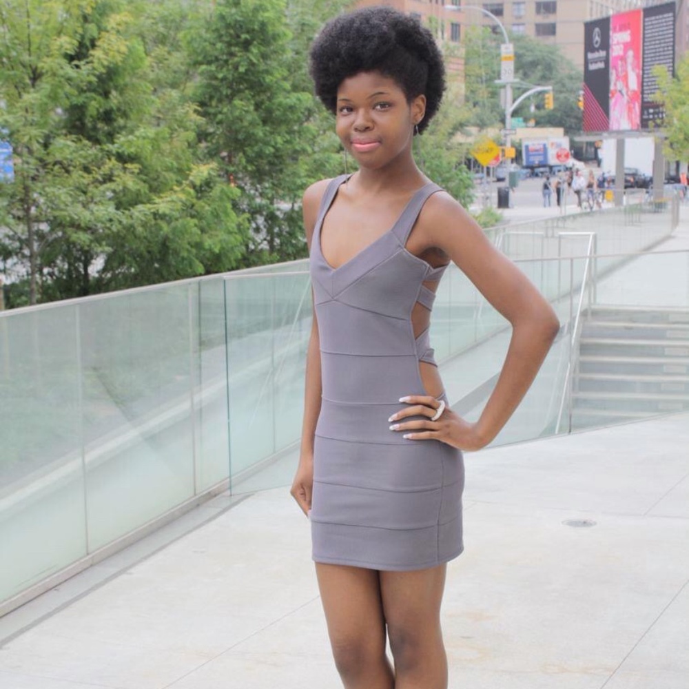 Sexy! Gray Cutout Club Dress